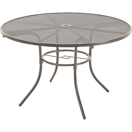 Global Industrial 48in Round Outdoor Table, Steel Mesh, Bronze 262082BZ